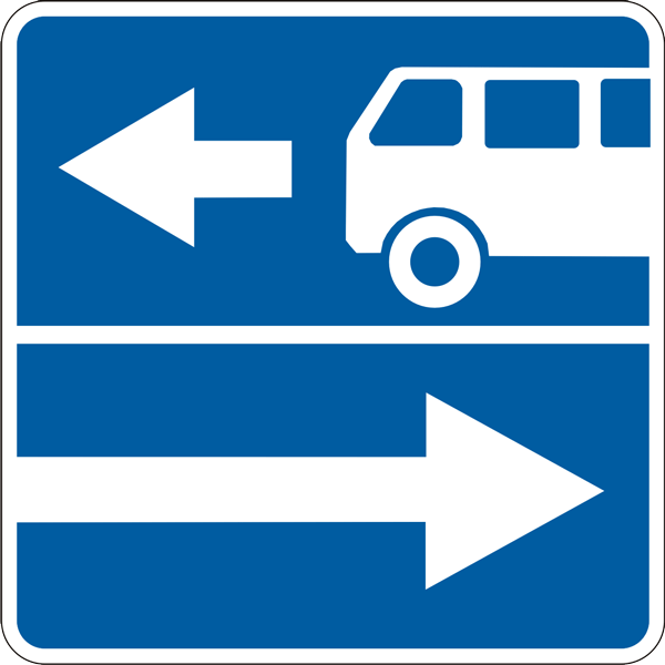 5.10.2 Belgilangan yo’nalishli transport vositalari uchun bo’lagi bor yo’l